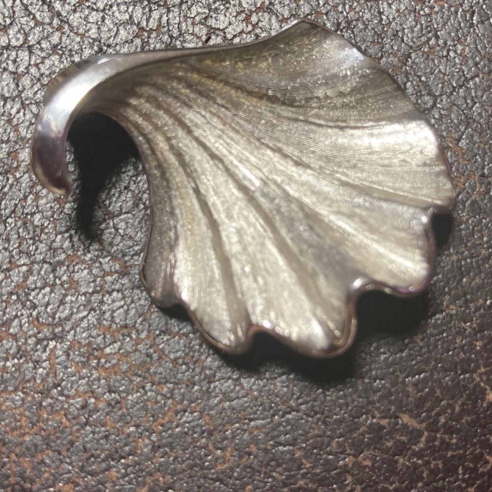 Trifari Vintage Ginko Leaf Pin